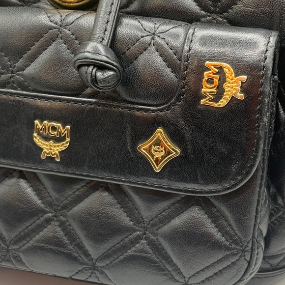 MCM Leather Quilted Black Mini Backpack w/ wallet. AUTHENTIC. - Picture 4 of 16